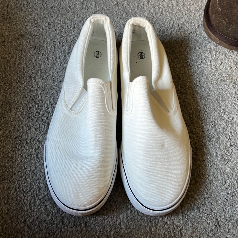 White / beige top sider flat size 10